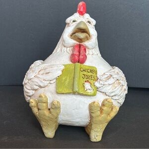 Vtg Enesco 1998 Gourd Chicken Vicki Thomas Whimsical chicken joke Bird Figurine